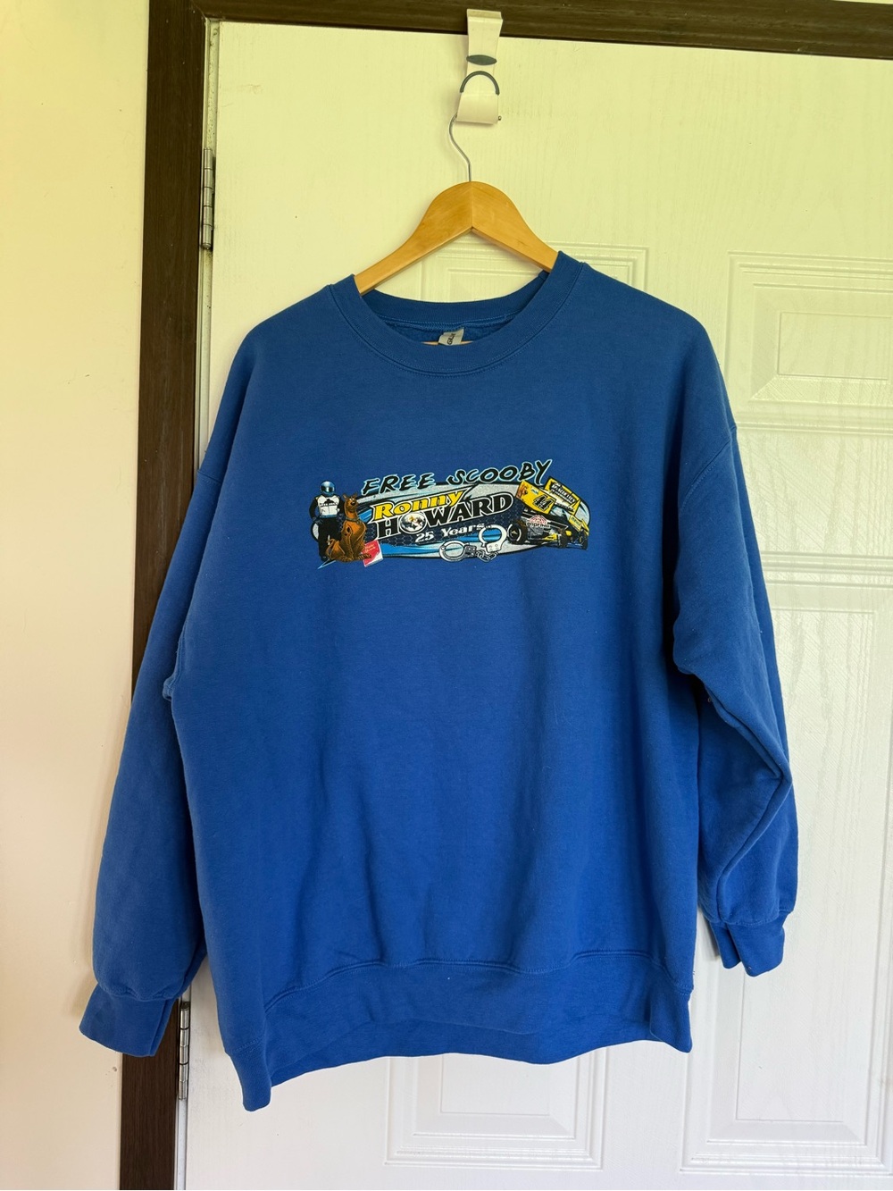 2 for $30 sale: Gildan blue Ronny Howard racing sweatshirt “free scooby”